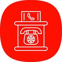 Telephone Booth Line Curve Icon vector