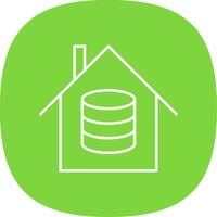 Data House Line Curve Icon vector