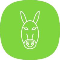 Donkey Line Curve Icon vector