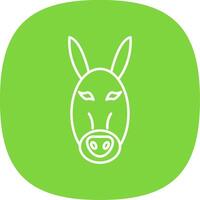 Burro línea curva icono vector