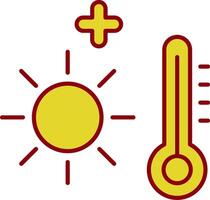 calor ola glifo curva icono vector