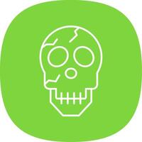 Skull Line Curve Icon vector