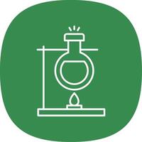 Bunsen Burner Line Curve Icon vector