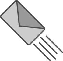 Rápido correo relleno icono vector