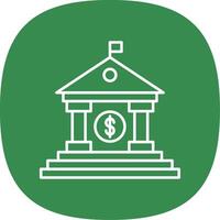 banco línea curva icono vector