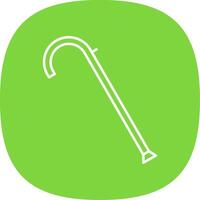 Walking Stick Line Curve Icon vector