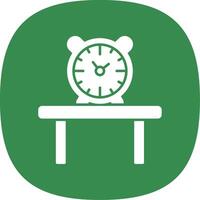 mesa reloj glifo curva icono vector