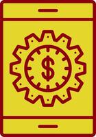Online Business Glyph Curve Icon vector