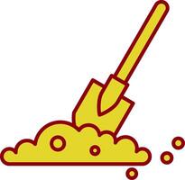 Shovel In Soil Line Two Color Icon vector