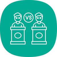 Debate Line Curve Icon vector