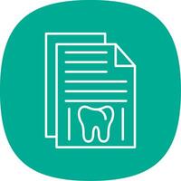 Dental Record Line Curve Icon vector