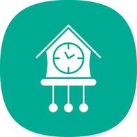 Cuckoo Clock Glyph Curve Icon vector