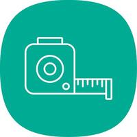 Tape Measure Line Curve Icon vector