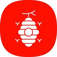 Beehive Glyph Curve Icon vector