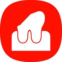 dental caries glifo curva icono vector