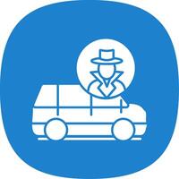 Thief Van Glyph Curve Icon vector