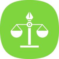 Justice Scale Glyph Curve Icon vector