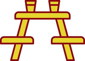 Picnic Table Line Two Color Icon vector