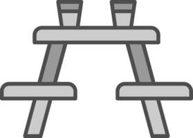 Picnic Table Fillay Icon vector