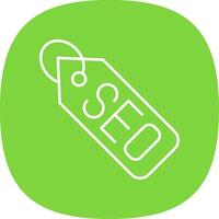 Seo Tag Line Curve Icon vector