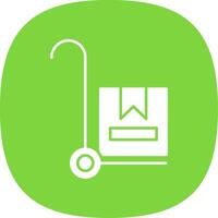 Trolley Glyph Curve Icon vector