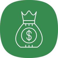 Dollar Sack Line Curve Icon vector