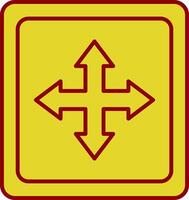 Cross Symbol Line Circle Icon vector