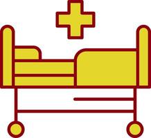 Hospital bed Line Two Color Icon vector