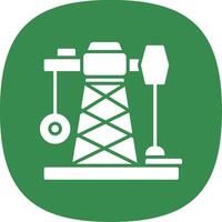 Oil Mining Glyph Curve Icon vector