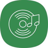 Vinyl Record Line Curve Icon vector