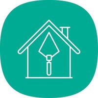 House Construction Line Curve Icon vector