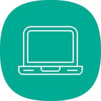 Laptop Line Curve Icon vector