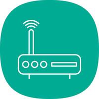 Modem Line Curve Icon vector