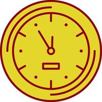 icono de dos colores de línea de reloj de pared vector