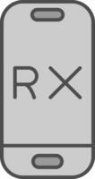 Rx Line Circle Icon vector