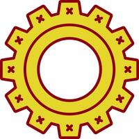 Cogwheel Glyph Curve Icon vector