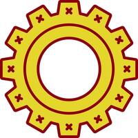 Cogwheel Glyph Curve Icon vector