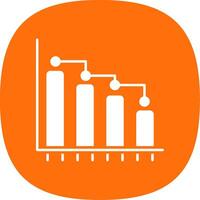 Bar Graph Glyph Curve Icon vector