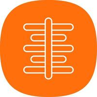 Center Align Line Curve Icon vector