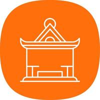 Pavilion Line Curve Icon vector