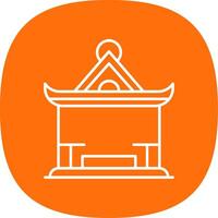 Pavilion Line Curve Icon vector