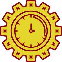 icono de dos colores de la línea de gestión del tiempo vector