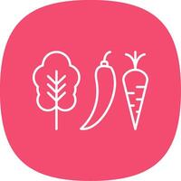 Vegetables Line Curve Icon vector