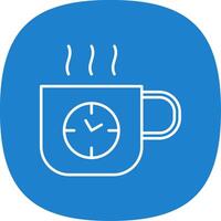 Coffee Time Line Curve Icon vector