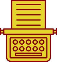 Typewriter Line Two Color Icon vector