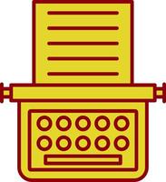 Typewriter Line Two Color Icon vector