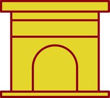 Fireplace Line Two Color Icon vector