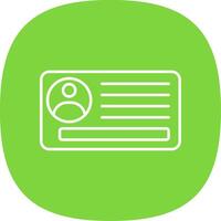 Id Card Line Curve Icon vector