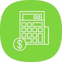 Calculator Line Curve Icon vector