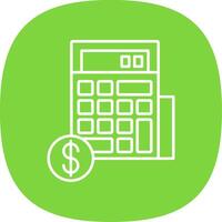 Calculator Line Curve Icon vector